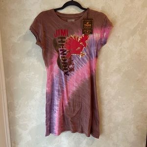 Trunk Ltd NWT, Jimi Hendrix mini tie dye dress or long shirt sleeve tee